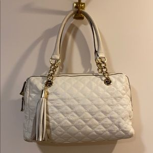 Calvin Klein Quilted White Leather Bag